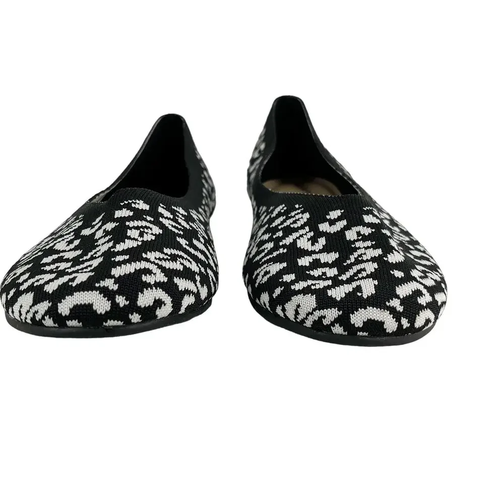 Ataiwee Shoes Leopard Black White 11 Ballet Flats New